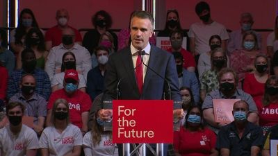 Labor leader Peter Malinauskas announces plan to 'fix the ramping crisis' during campaign launch at Adelaide Oval