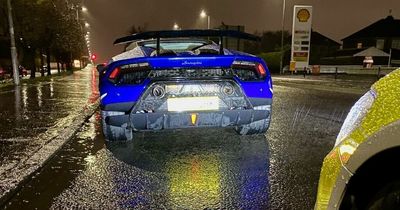 Lamborghini driver 'caught with drugs' after running out of fuel on busy M8