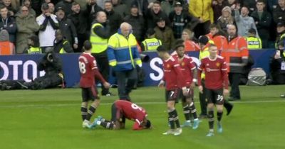 Anthony Elanga struck on the head with coin as Man Utd celebrate goal vs Leeds
