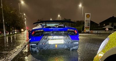 Silly fuel in a flash Lamborghini found, allegedly, with hard drugs after being stuck on motorway