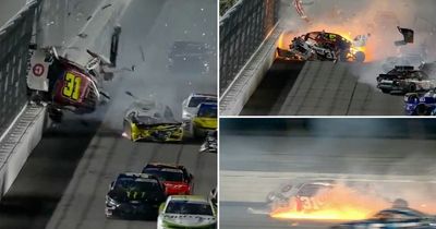 NASCAR driver escapes major injury after car flips into air before bursting into flames