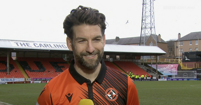 Charlie Mulgrew in cheeky Rangers penalty claim as Dundee United star tells reporter 'you've made that up'