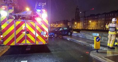 Dublin motorist has lucky escape after car slams into wall in city centre