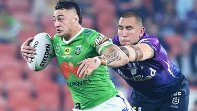 'Fullback is my position': Why Charnze Nicoll-Klokstad still has the edge on Xavier Savage in Canberra's fullback battle