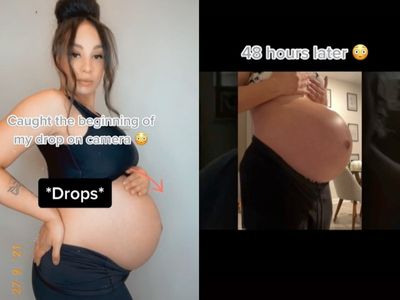 Pregnant woman captures on video the moment her bump ‘dropped’