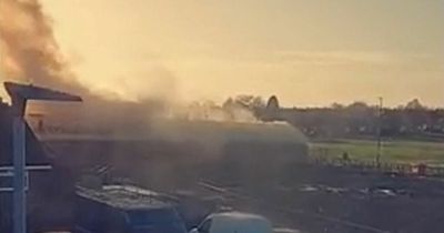 Dramatic footage shows smoke billowing over Wigan as crews tackle fire