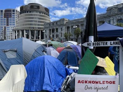NZ anti-vax protesters drive car at police