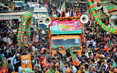 In Prayagraj , BJP bets on its ‘bulldozer’ narrative