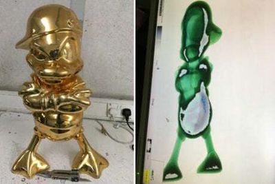 Man admits smuggling cocaine in gold duck statue at London Stansted Airport