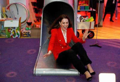 Kate shows her delight as she enjoys helter-skelter slide in Denmark