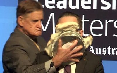 Anti-vaxxers use footage of Alan Joyce being pied to spread misinformation