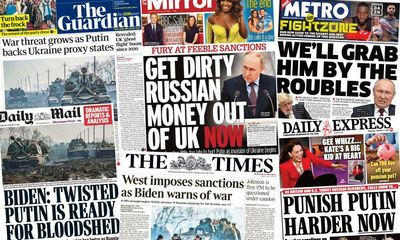 ‘Grab him by the roubles’: How the papers covered the threat of war in Ukraine