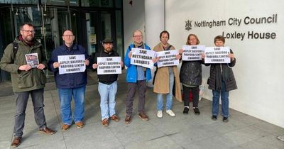 Protestors' plea to Nottingham City Council to keep libraries open in proposals to save £28m