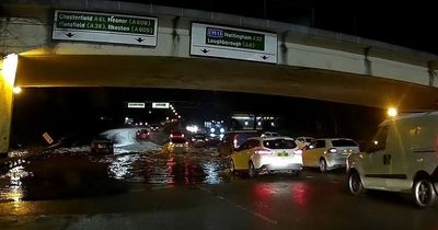 Footage shows 'alarming' flooding on A52 due to Storm Franklin
