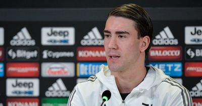 Dusan Vlahovic "not happy" as he explains celebration after breaking Champions League record