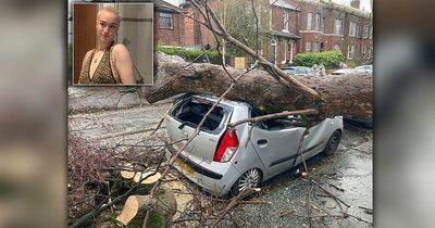 "It's such bad luck": Student left in shock after massive tree crushes her car during Storm Franklin