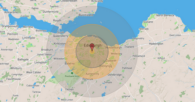 Scottish 'nuke map' reveals danger zone if Russian bomb dropped on Edinburgh