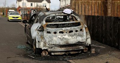 Car destroyed after being set on fire in Carrickfergus