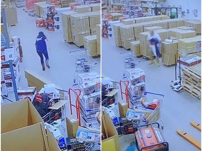 Female worker finds man hiding in boxes in back room after store closes
