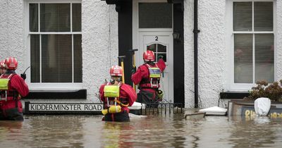 Search for stranded families in flood-hit homes after River Severn burst banks