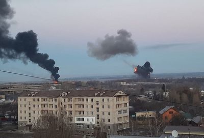 Explosions heard near Kiev's main airport after Putin announces military operation in Ukraine