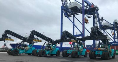 Four new container stackers working off our five-a-day at Port of Immingham