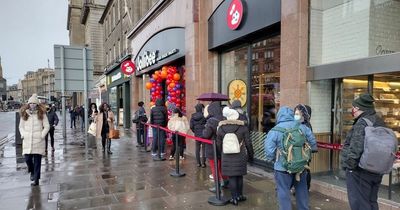 Edinburgh Jollibee fans brave snow to queue for grand Princes Street opening
