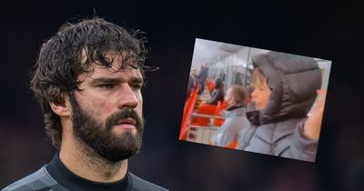 Alisson Becker's wife shares adorable footage of son watching Liverpool goalkeeper at Anfield