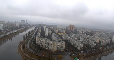 Live footage above Kyiv, Ukraine as Russian invasion gathers pace