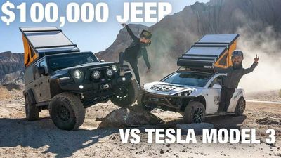 Tesla Model 3 Vs $100K Jeep Gladiator: Mojave Off-Road Challenge