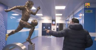 Barcelona boss Xavi points out mistake with Diego Maradona statue in Naples