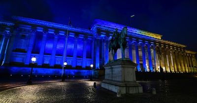 Liverpool landmark lit up in support of Ukraine amid Russian invasion