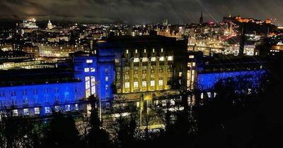 Edinburgh building lit up in solidarity with Ukraine amid Russian invasion
