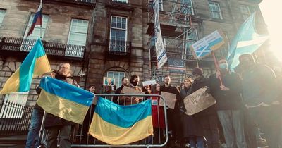 Scots unite with Ukraine in protest outside Russian consulate against military invasion
