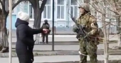 Moment Ukrainian woman confronts Russian troops: 'What the f*** are you doing in our land?'