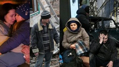 Photos from Ukraine as Russia declares war, shelling cities and towns