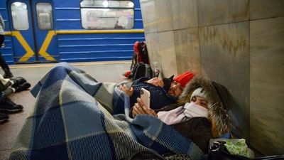 Ukraine residents sheltering in subway stations, basements and purpose-built bunkers as Russia invades