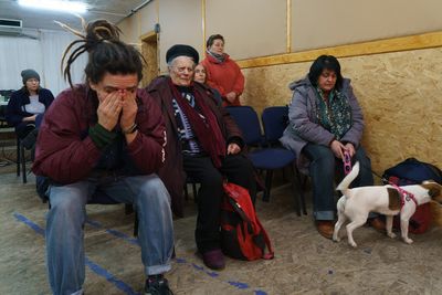 Amid attacks, Ukrainians seek shelter in a subterranean church