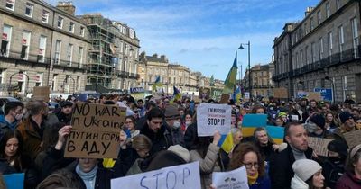 Hundreds take to Scottish streets in second day of protests against Russia's invasion of Ukraine