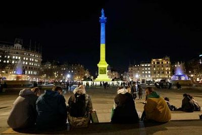 Nelson’s Column and London Eye illuminated as London shows solidarity with Ukraine