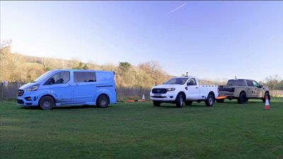 Ford Ranger, Transit Van Try To Defeat F-150 Raptor In Tug-Of-War