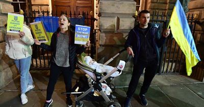 Ukrainians in Liverpool tell of heartache at town hall demonstration