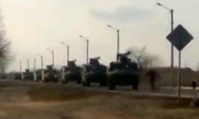Video of Ukrainian ‘tank man’ trying to block Russian military convoy goes viral