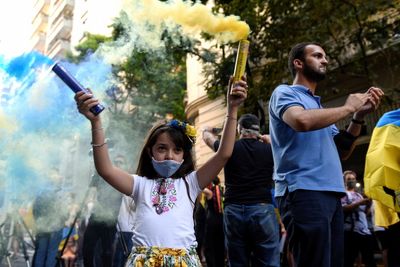 'She woke up with bombs': Ukrainian diasporas in Latin America protest invasion