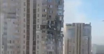 Russia Ukraine news: Terrifying moment missile blasts into residential building in Kyiv