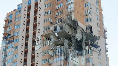 The frightening moment a missile hit a Kyiv apartment building, attacking Ukraine's 'splendid, peaceful' capital