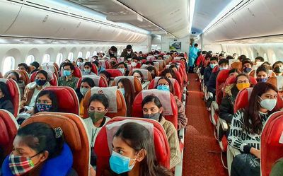 First Air India evacuation flight departs from Bucharest with 219 Indians; 2 more flights on course