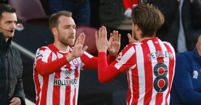 Christian Eriksen makes Brentford debut in first competitive appearance since heart attack