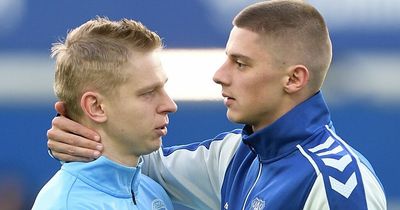 Mykolenko and Zinchenko in tears during emotional show of support for Ukraine before Everton vs Man City