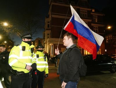 Police intervene over protests outside Russian Embassy